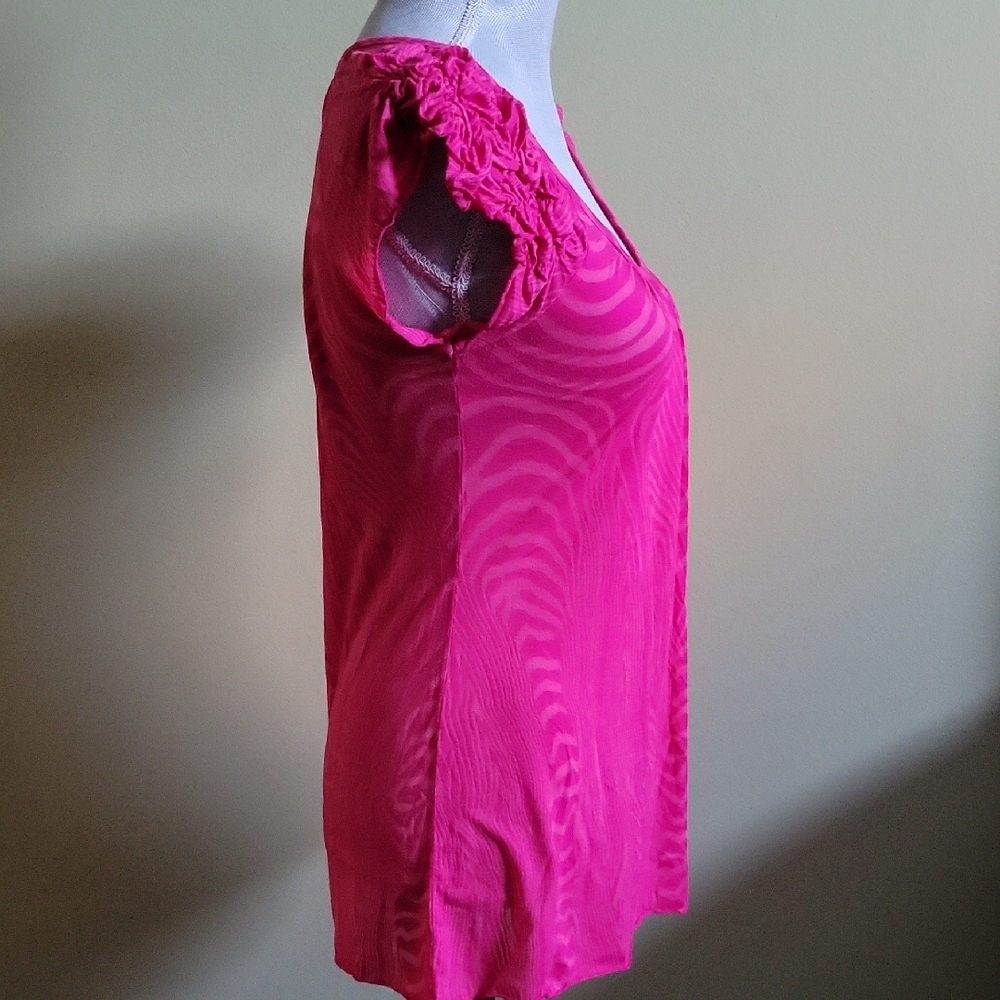 Anthropologie Testament Pink Ruffled Sleeve Women's Top - Picture 3 of 8